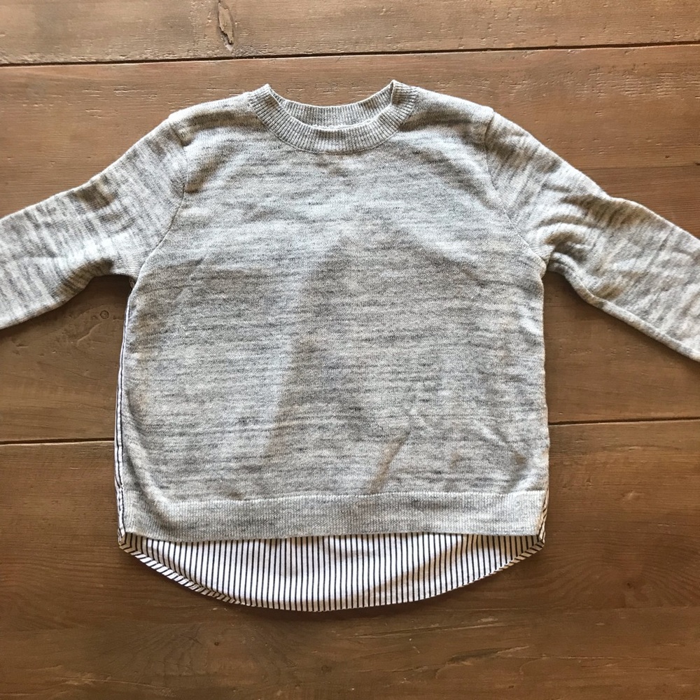 Tucker + Tate Girl Grey Pull Over back stripe